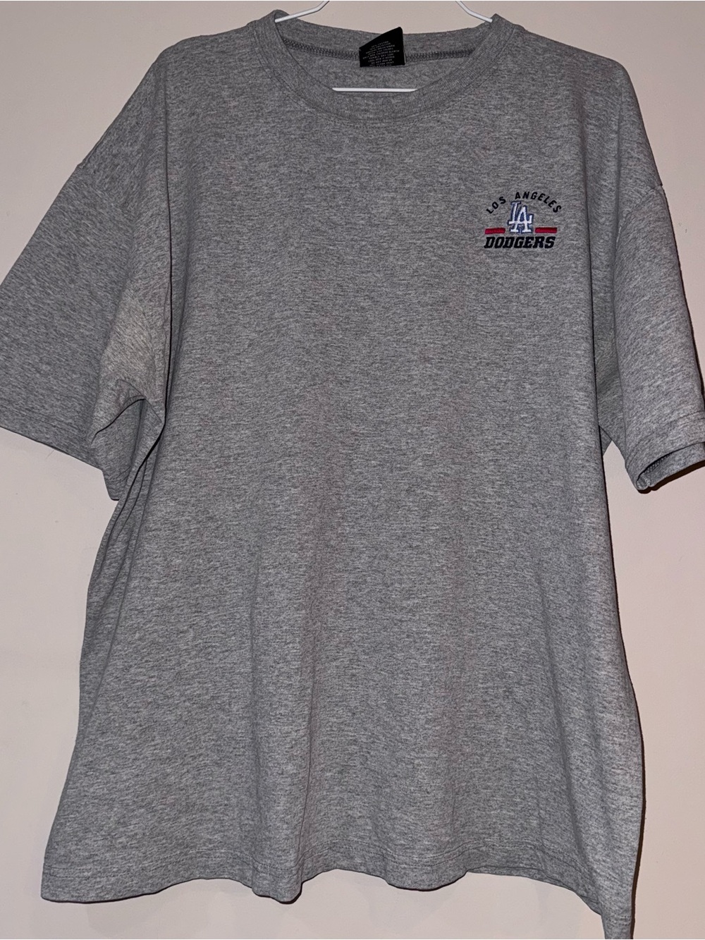 Gear For Sports Gray Los Angeles Dodgers MLB Chest Logo Short Sleeve Tee